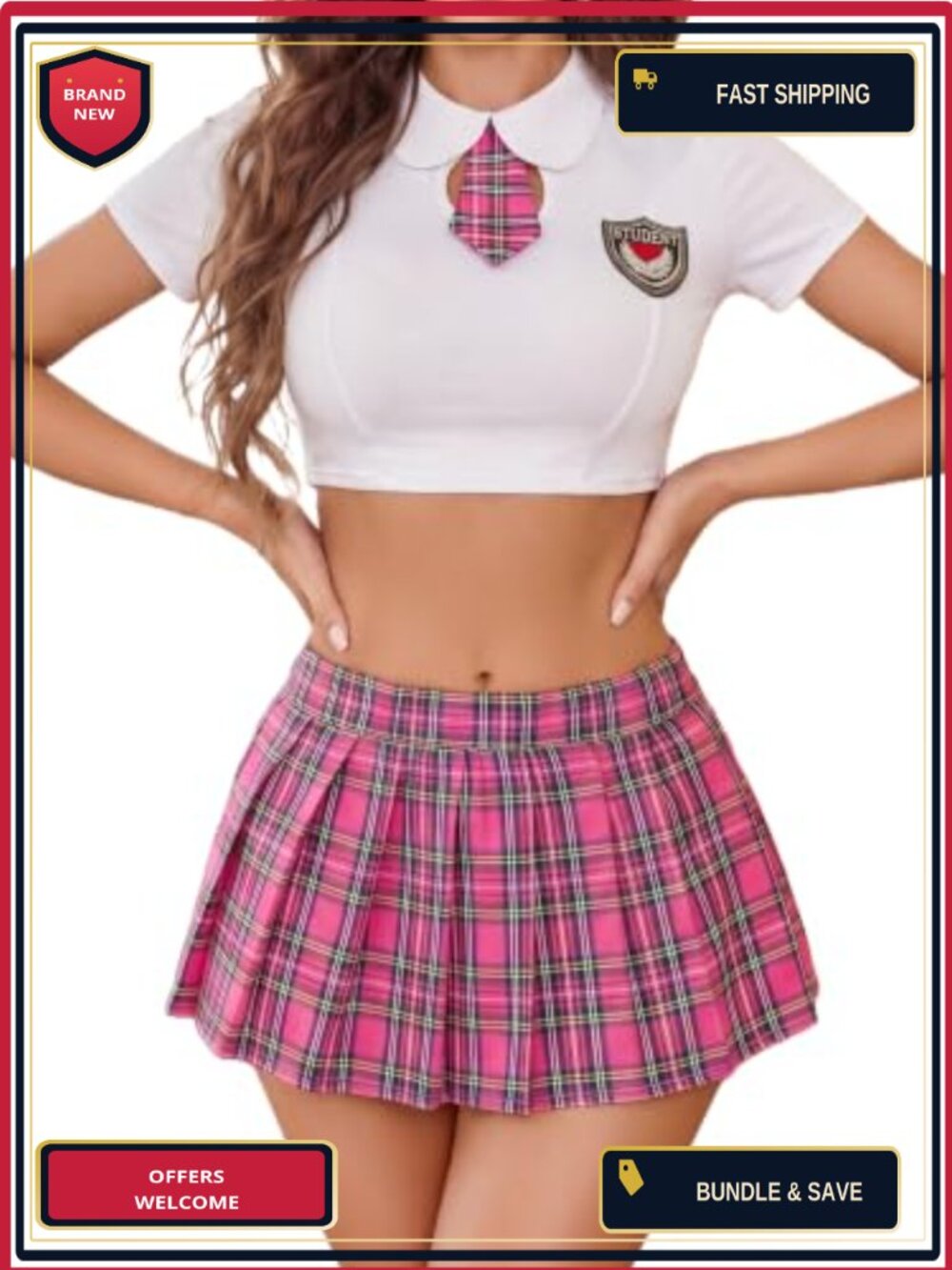 Sexy School Girl Lingerie Set Polyester Spandex Roleplay